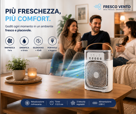 Fresco Vento – Ventilatore nebulizzatore portatile