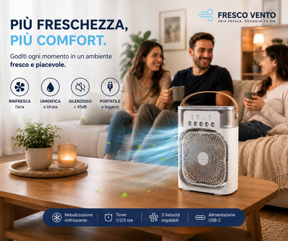 Ventilatore USB Portatile con Nebulizzatore d'Acqua – BullTek Mini